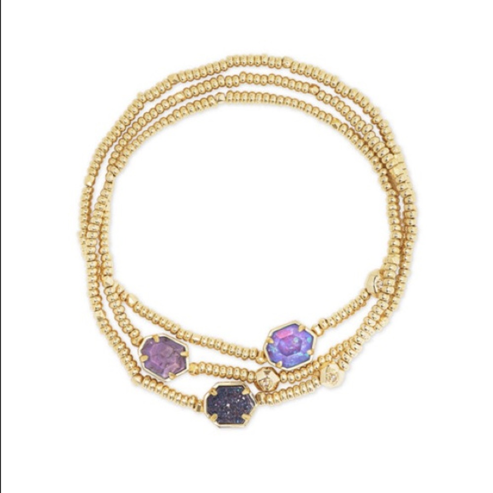 KENDRA SCOTT Tomon Stretch Bracelet Trio in Gold